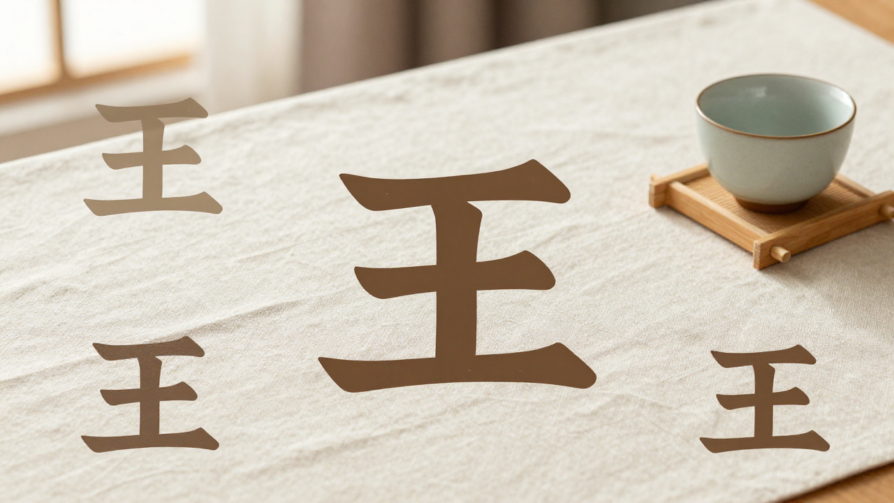 objects arranged for wang chinese surname context