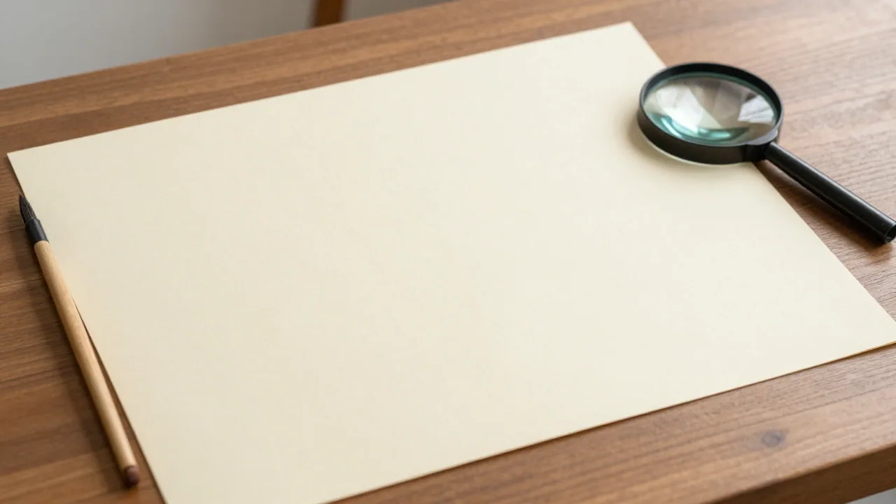 blank research sheets with brush and magnifying glass for Ma Chinese surname character checks