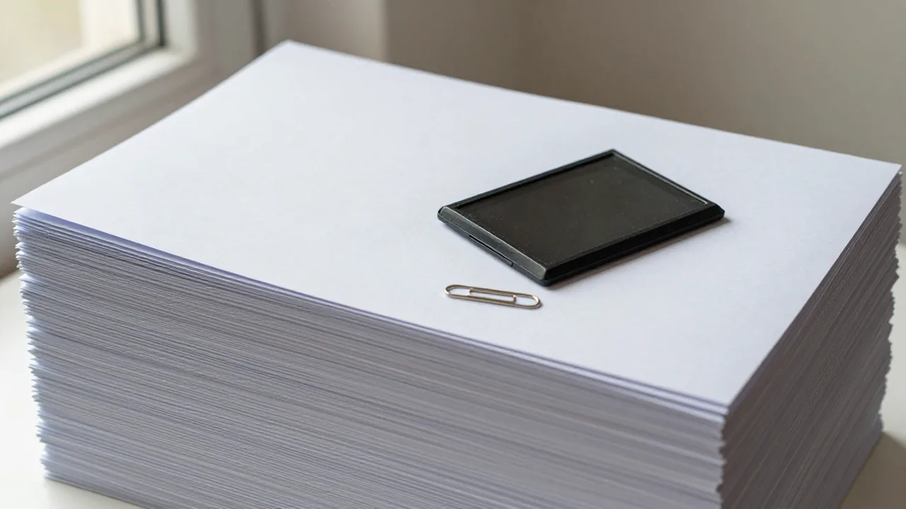 Blank document sleeves and paper clips for checking Lu spelling shifts
