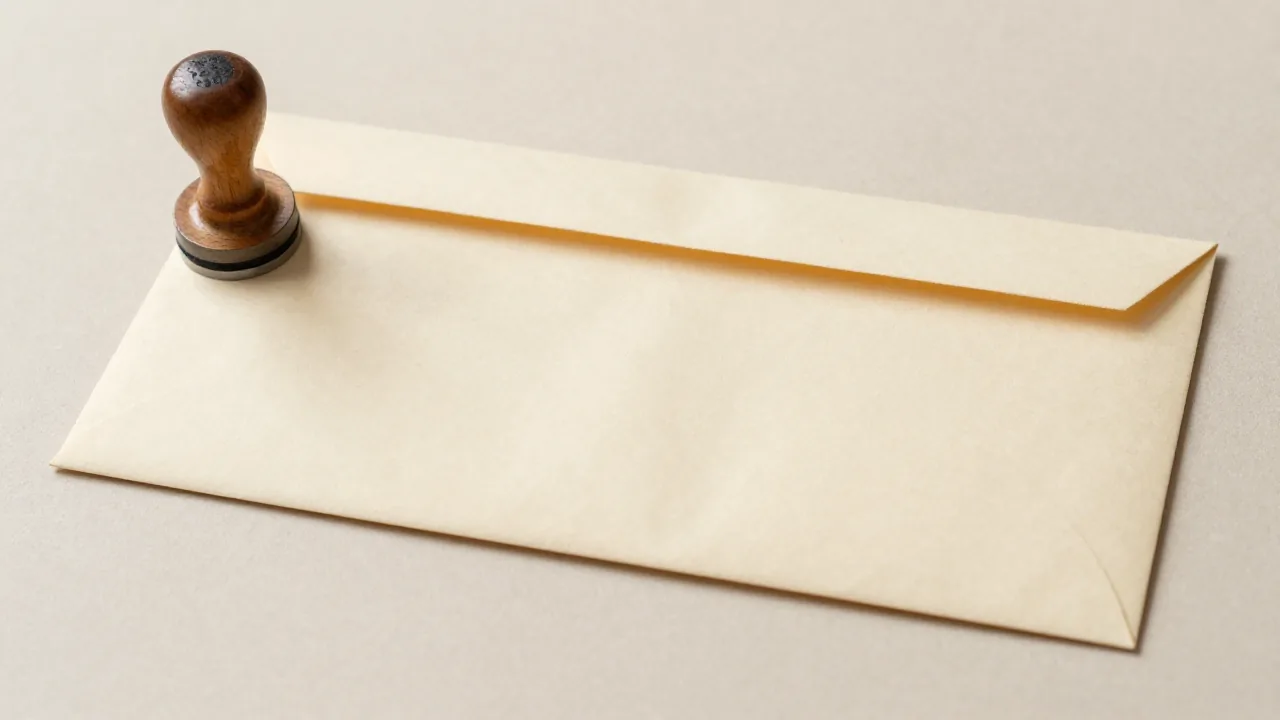wooden seal, archival envelope, photo sleeve